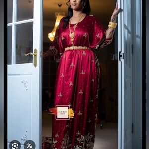DARING DAHABO (DARK RED) - SOMALI BRIDAL DIRAC